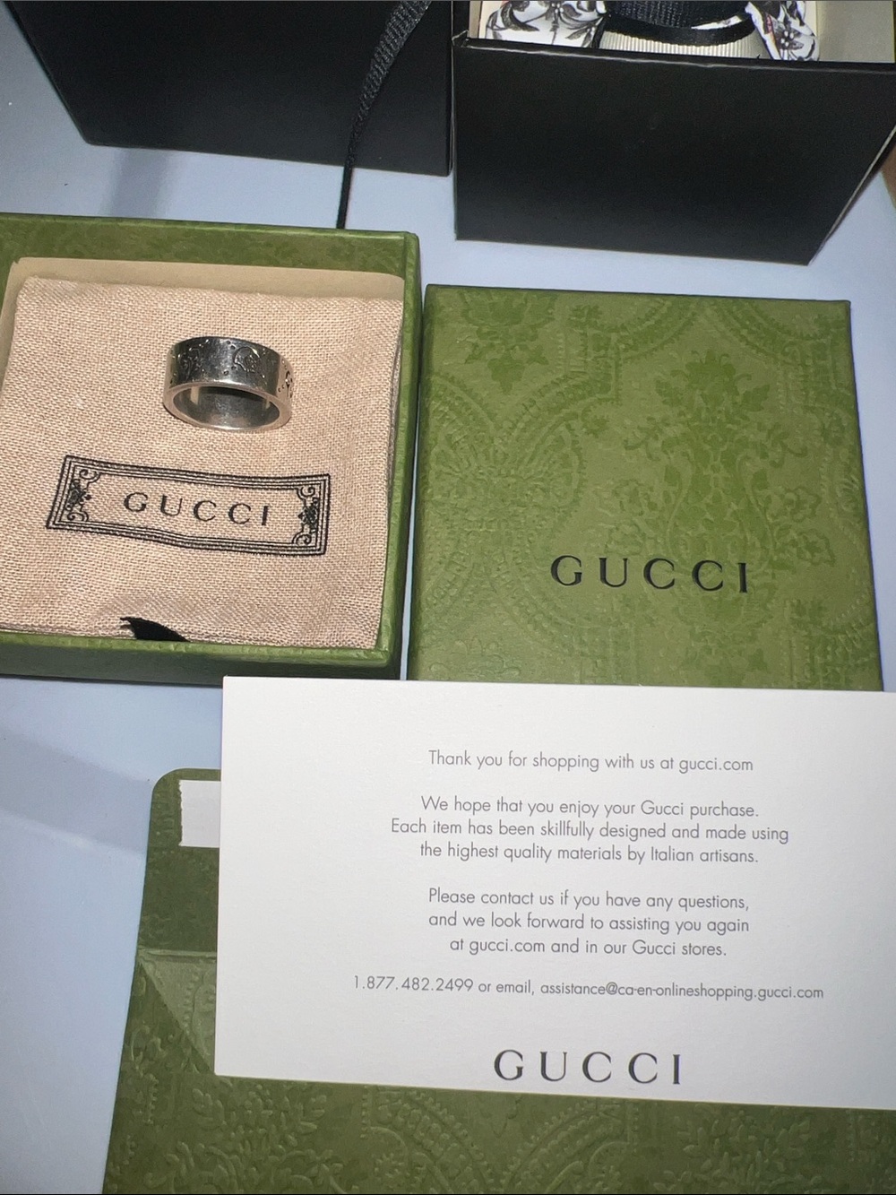 Authentic Gucci 925 sterling silver Ghost ring